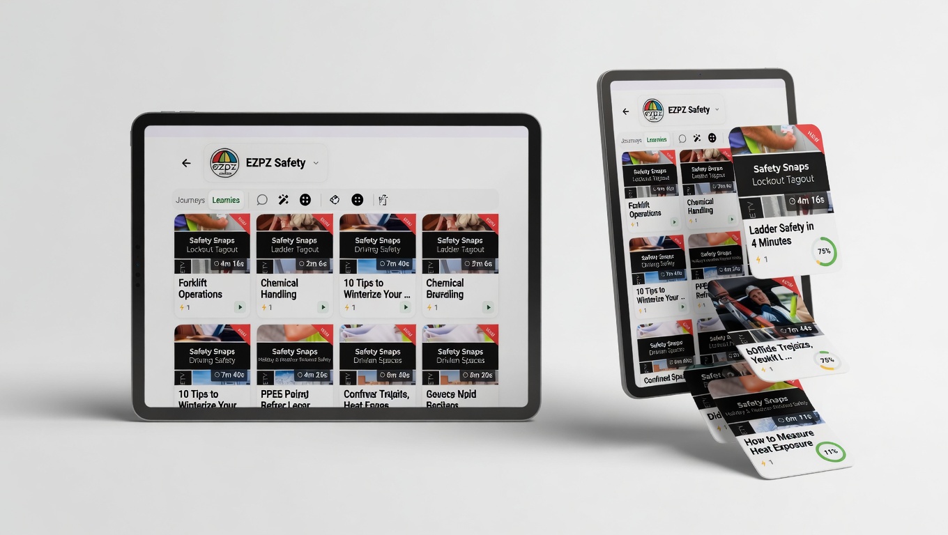 Learnie app - Community view on tablet and phone